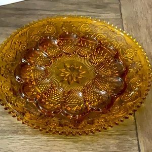 Indiana Glass Vintage Tiara Sandwich Amber Deviled Egg Dish Holiday Party Gift